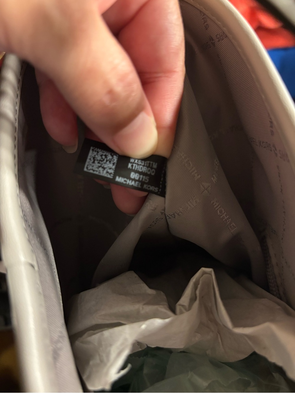 Michael Kors Light Gray Signature Tote with Logo Charm - Picture 10 of 10